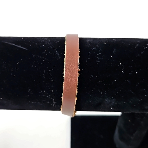 Brown Leather & Stone Bracelet - Picture 2 of 4